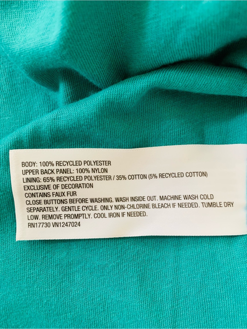 JoyLab Teal Plush Sherpa Vest - Sleeveless Zip Snap Front - Picture 4 of 6